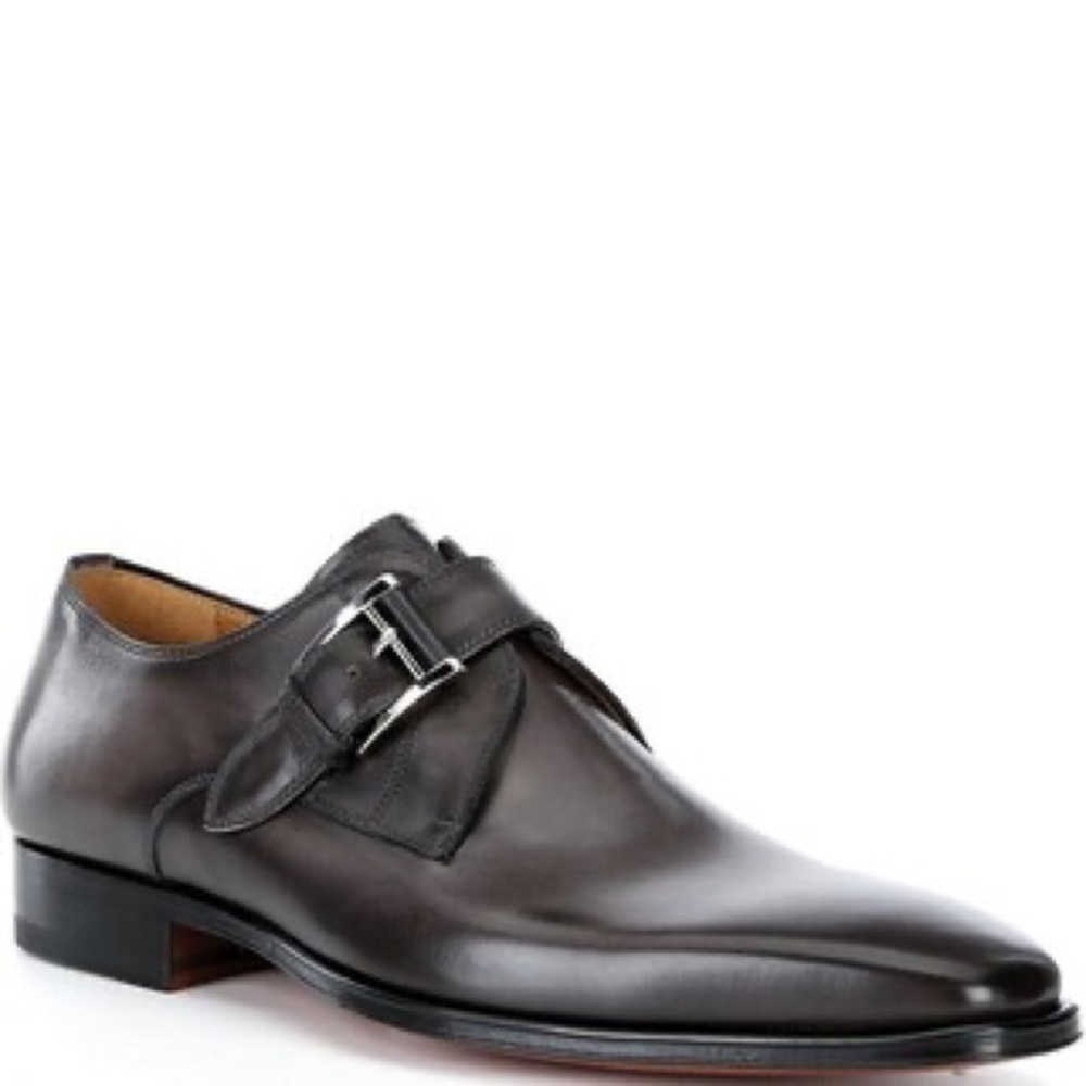 Magnanni Black Leather Single Monk Strap Dress Shoes Men’s 13 M Classic Italian